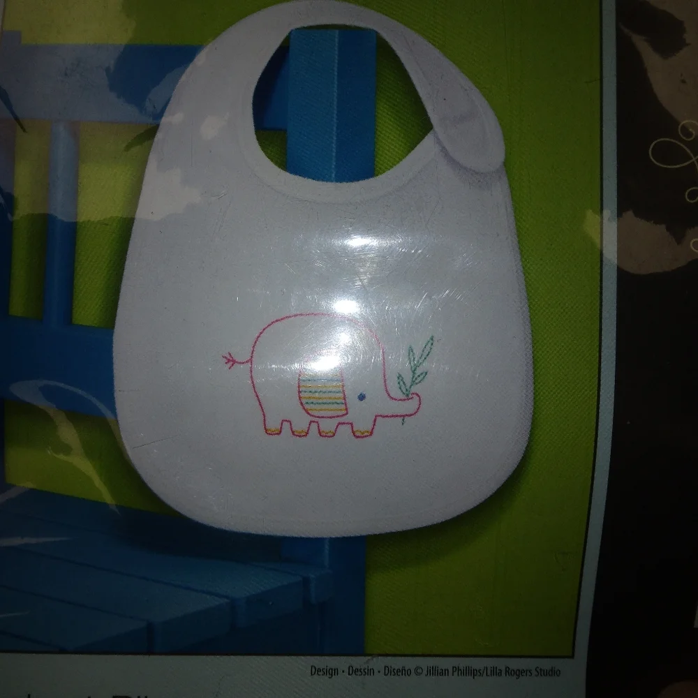 Dimensions Embroidery Kit, Elephant Bib, 70-73963, NEW